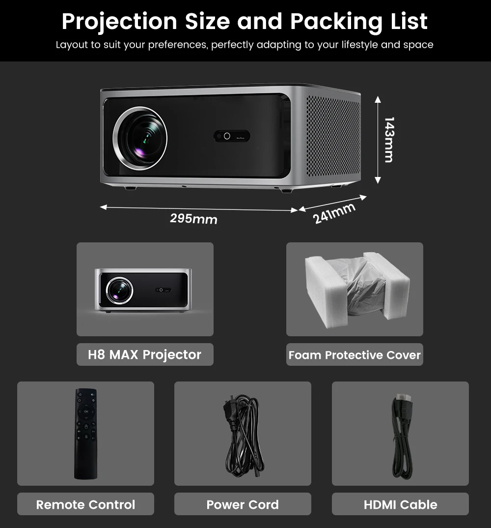 Touyinger 2800ANSI H8 MAX_Projecteur Intelligent Portable H8 MAX – Image 21