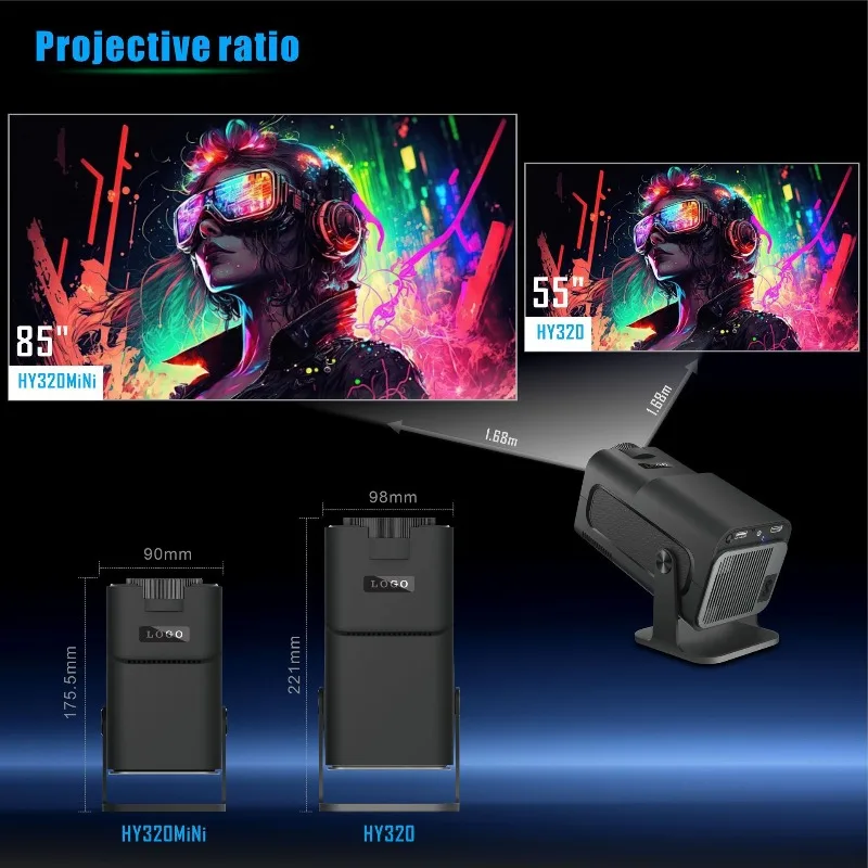 Projecteur Intelligent Portable HY320 MINI (4K / 1080P - Android - PTZ) – Image 14