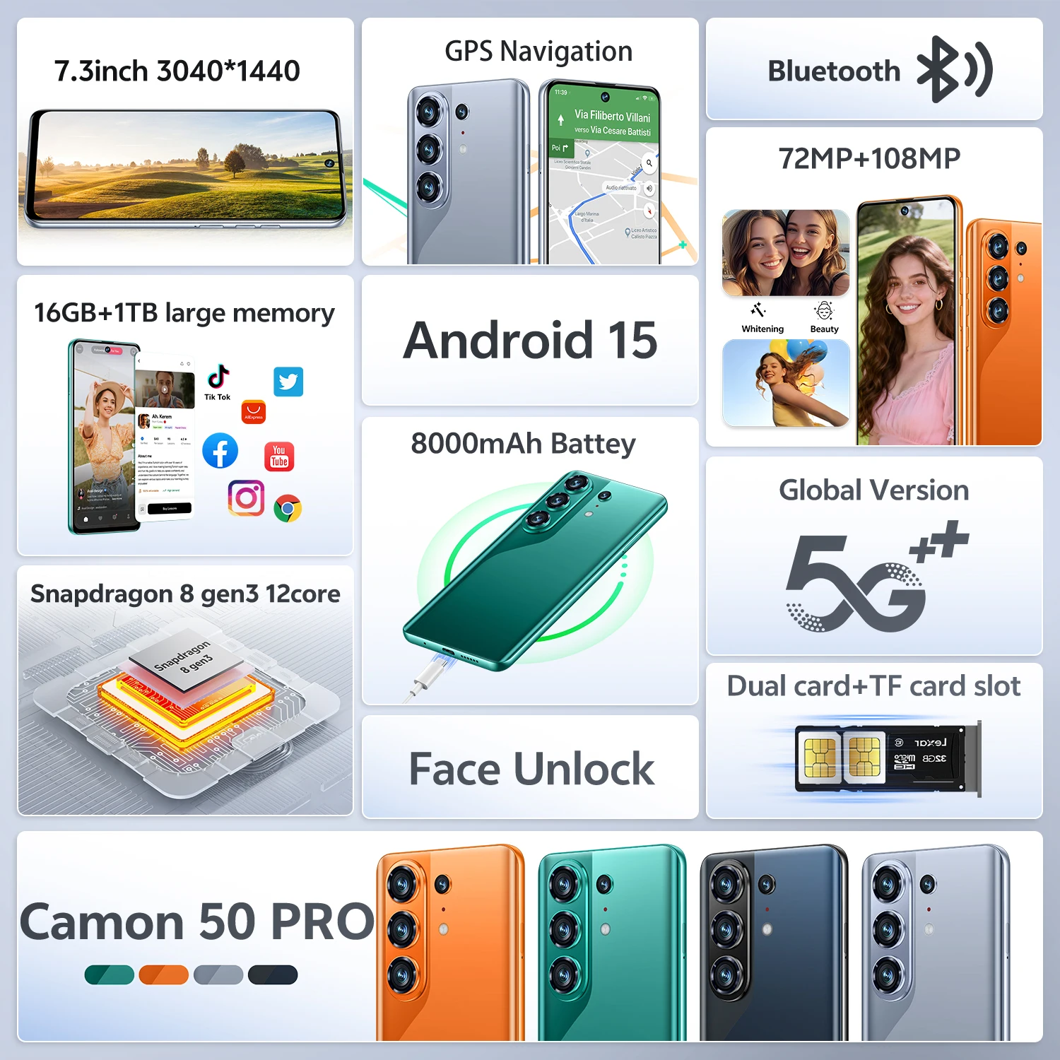 Camon 50 Pro 2026 – Nouveau modèle haute qualité, original, intelligent, 5G – Image 3