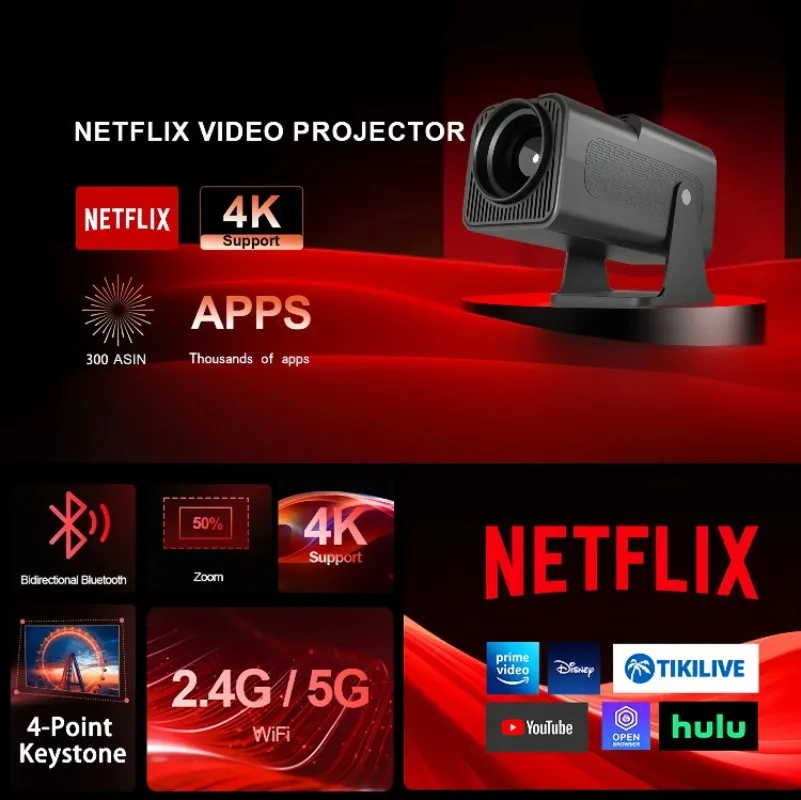 Projecteur Intelligent Portable HY320 MINI (4K / 1080P - Android - PTZ) – Image 7
