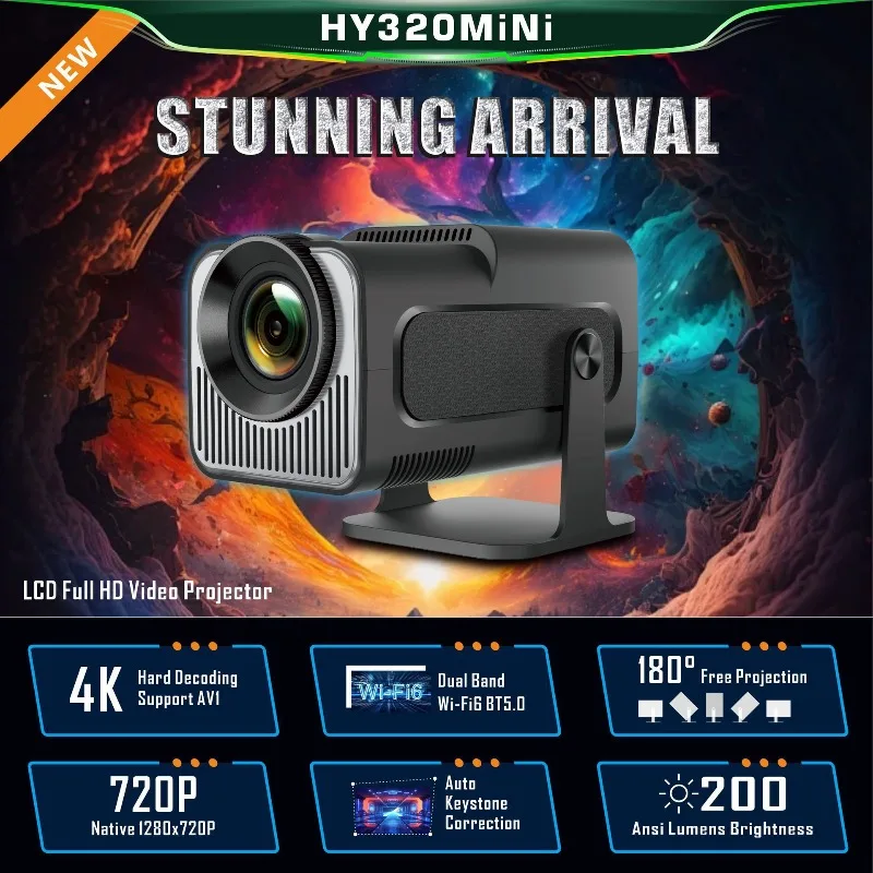 Projecteur Intelligent Portable HY320 MINI (4K / 1080P - Android - PTZ) – Image 5