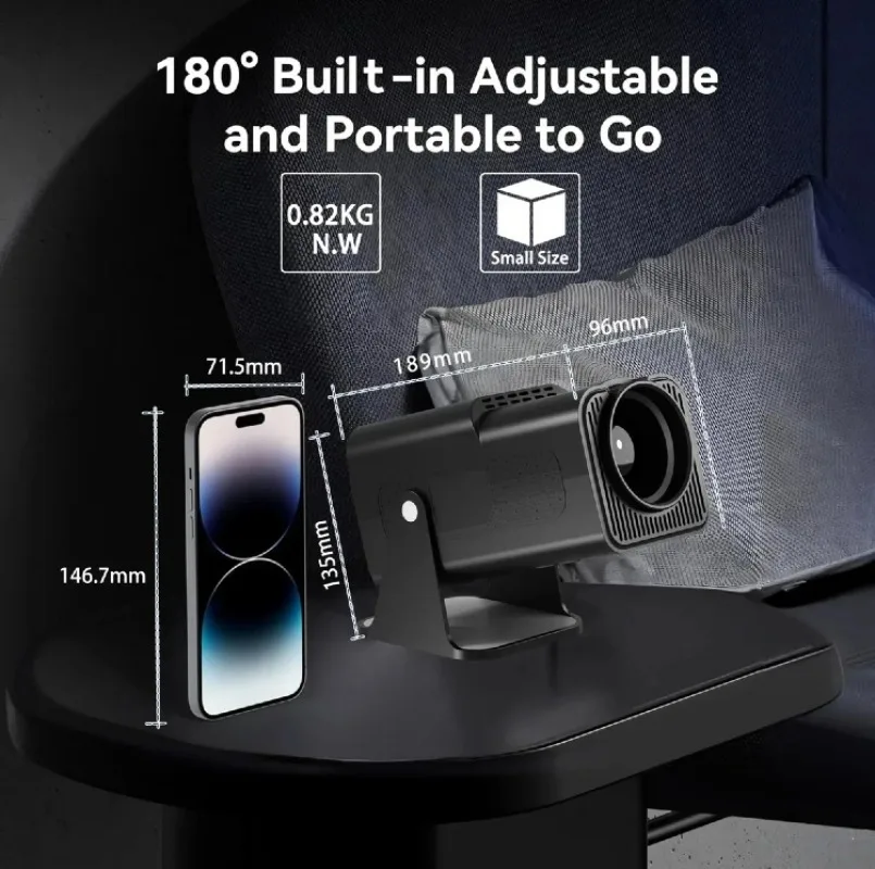 Projecteur Intelligent Portable HY320 MINI (4K / 1080P - Android - PTZ) – Image 23